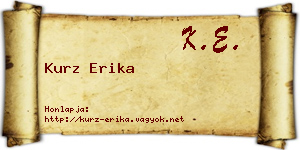 Kurz Erika névjegykártya